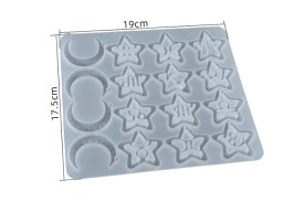 Molde silicona estrellas con signos y lunas (4)